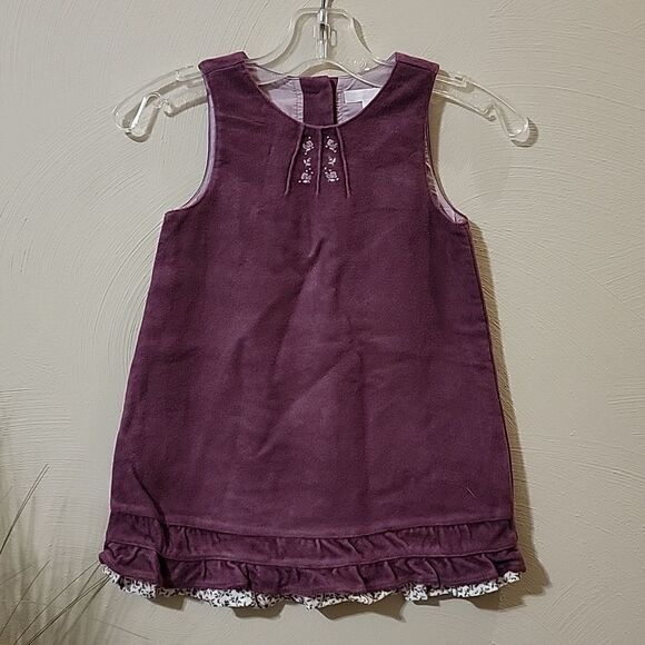 JANIE AND JACK PURPLISH-MAROON JUMPER DRESS, SIZE 12-18 MONTHS - Picture 1 of 8